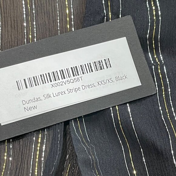 Dundas Silk Lurex Stripe Dress Women's Size XXS/XS (Italy 38) Flowing Kaftan NEW - Picture 11 of 16